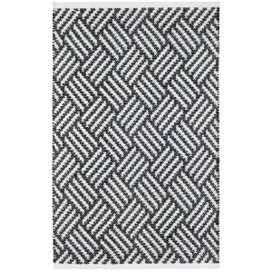 Dash & Albert Crisscross Handwoven Black Indoor Outdoor Rug