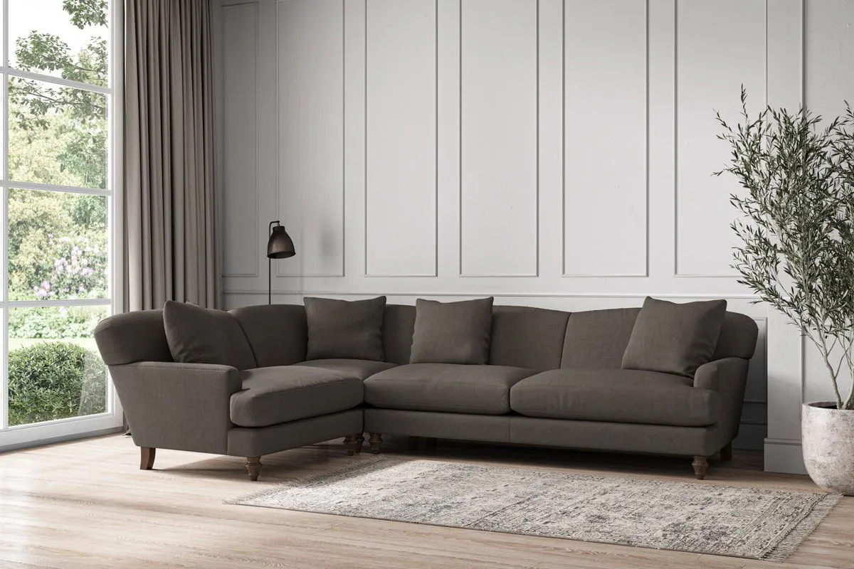 Deni Grand Left Hand Corner Sofa - Brera Linen Granite