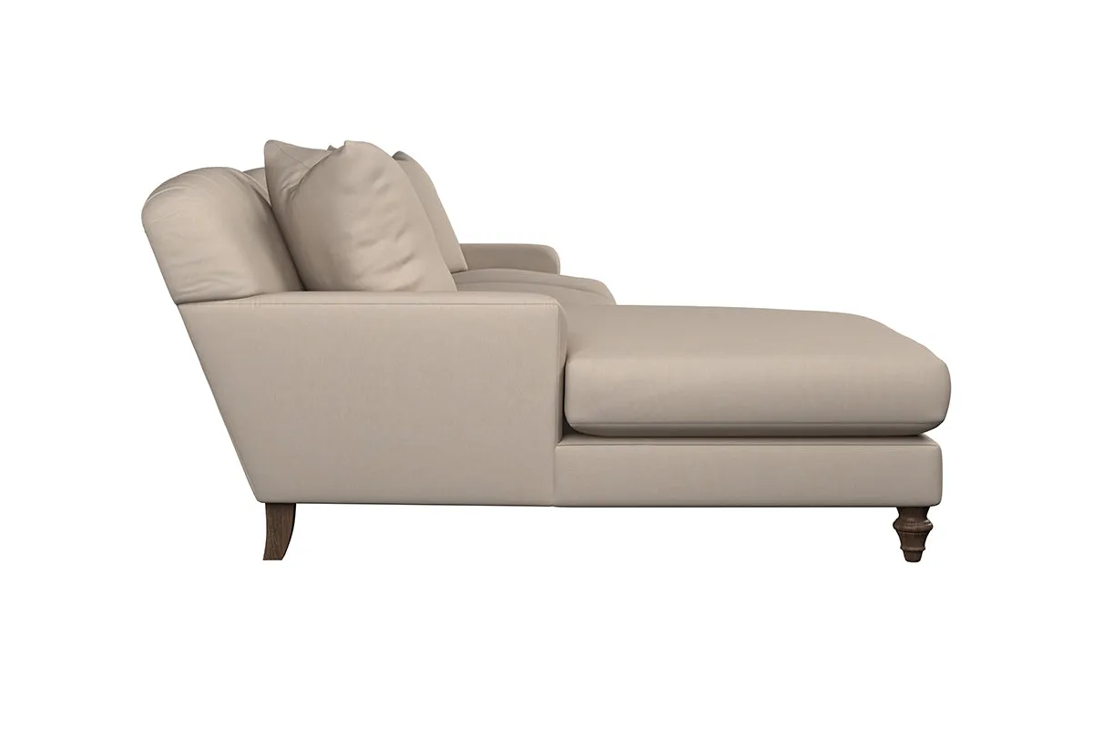 Deni Large Left Hand Chaise Sofa - Recycled Cotton Mocha