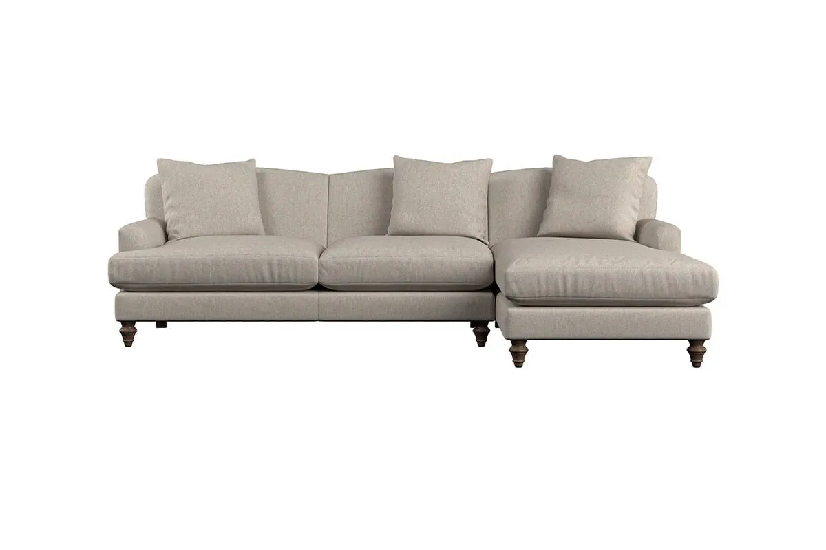 Deni Large Right Hand Chaise Sofa - Brera Linen Pebble