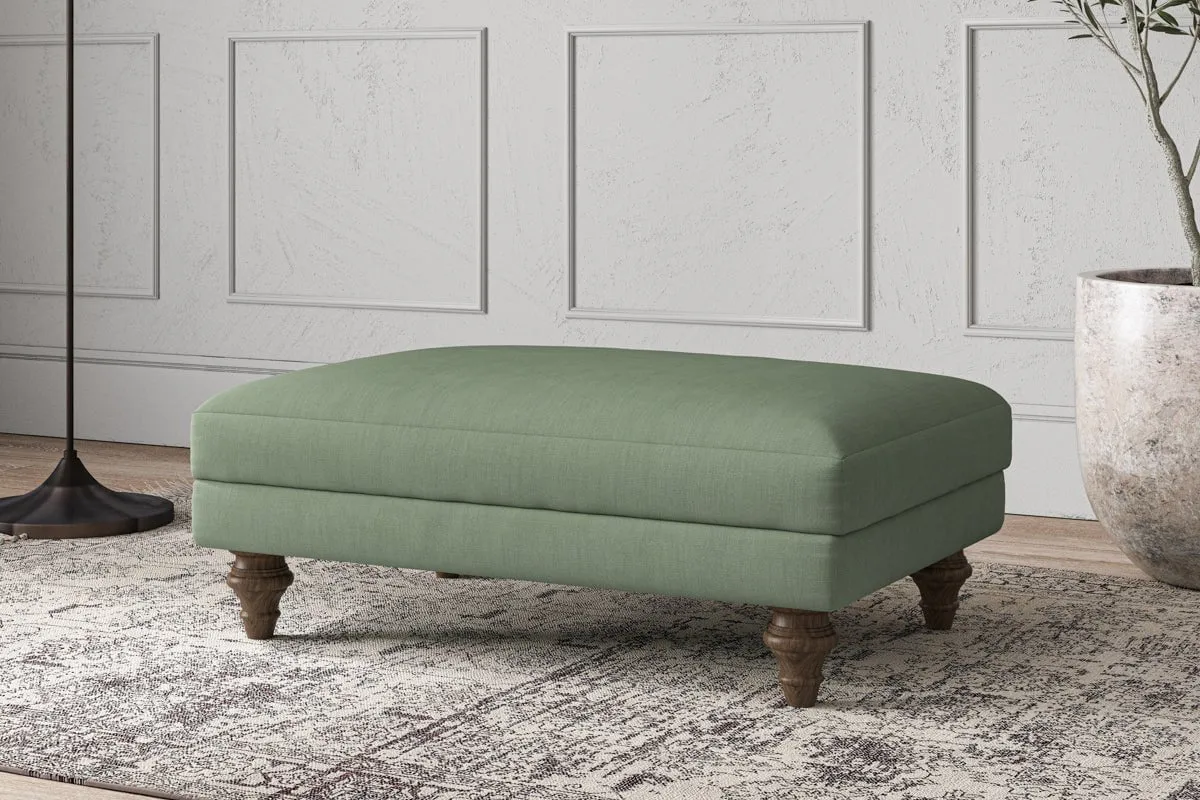 Deni Medium Footstool - Brera Linen Jade