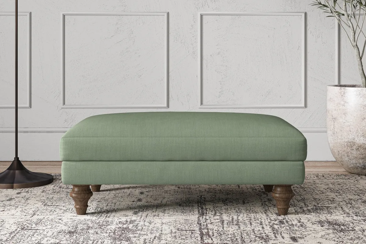 Deni Medium Footstool - Brera Linen Jade