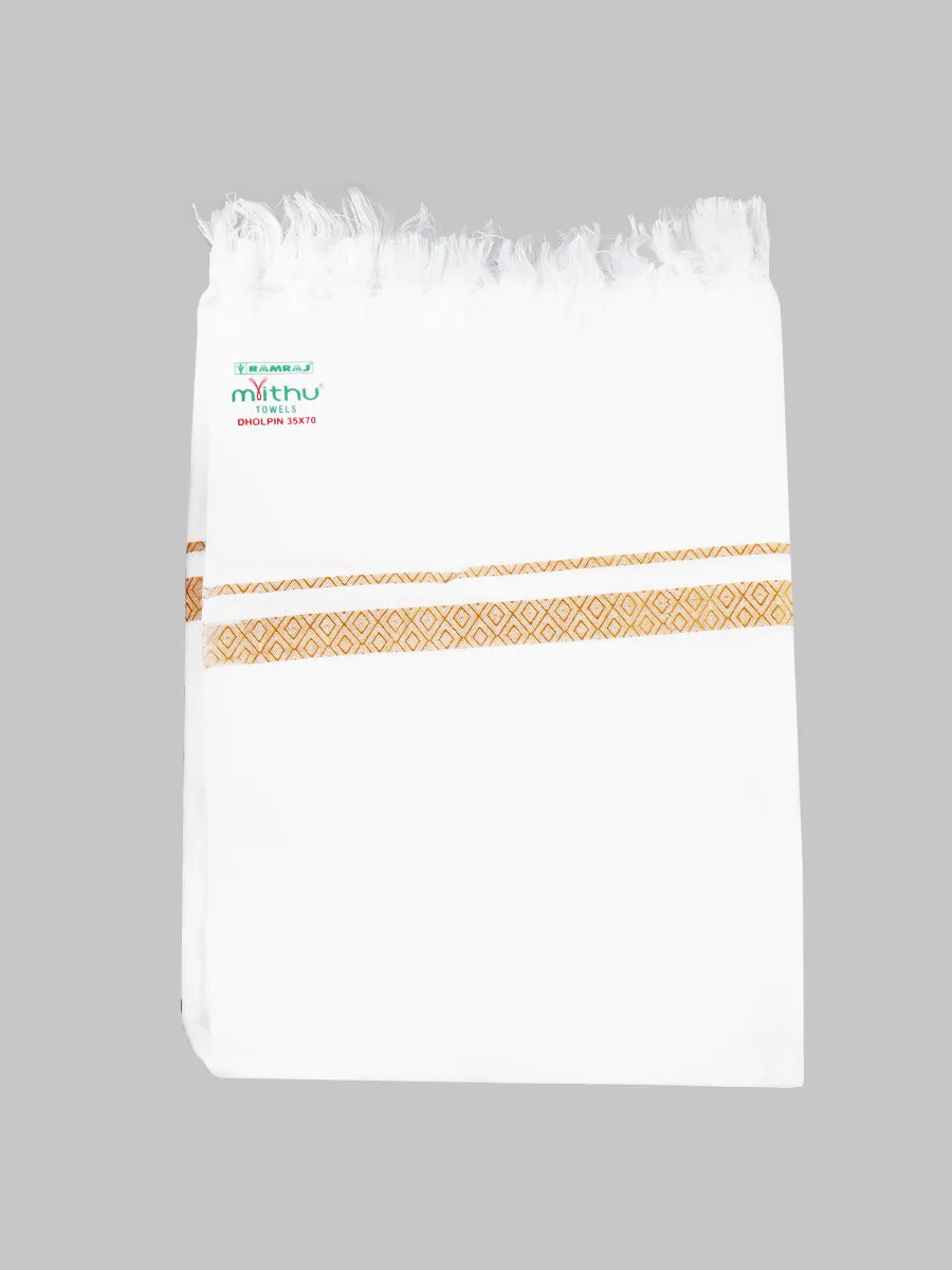 Dholpin Cotton White Bath Towel