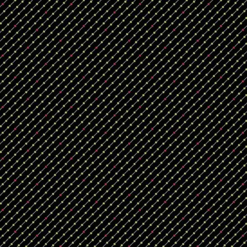 Diagonal Lattice on Black, Black Blender, Quilting Cotton