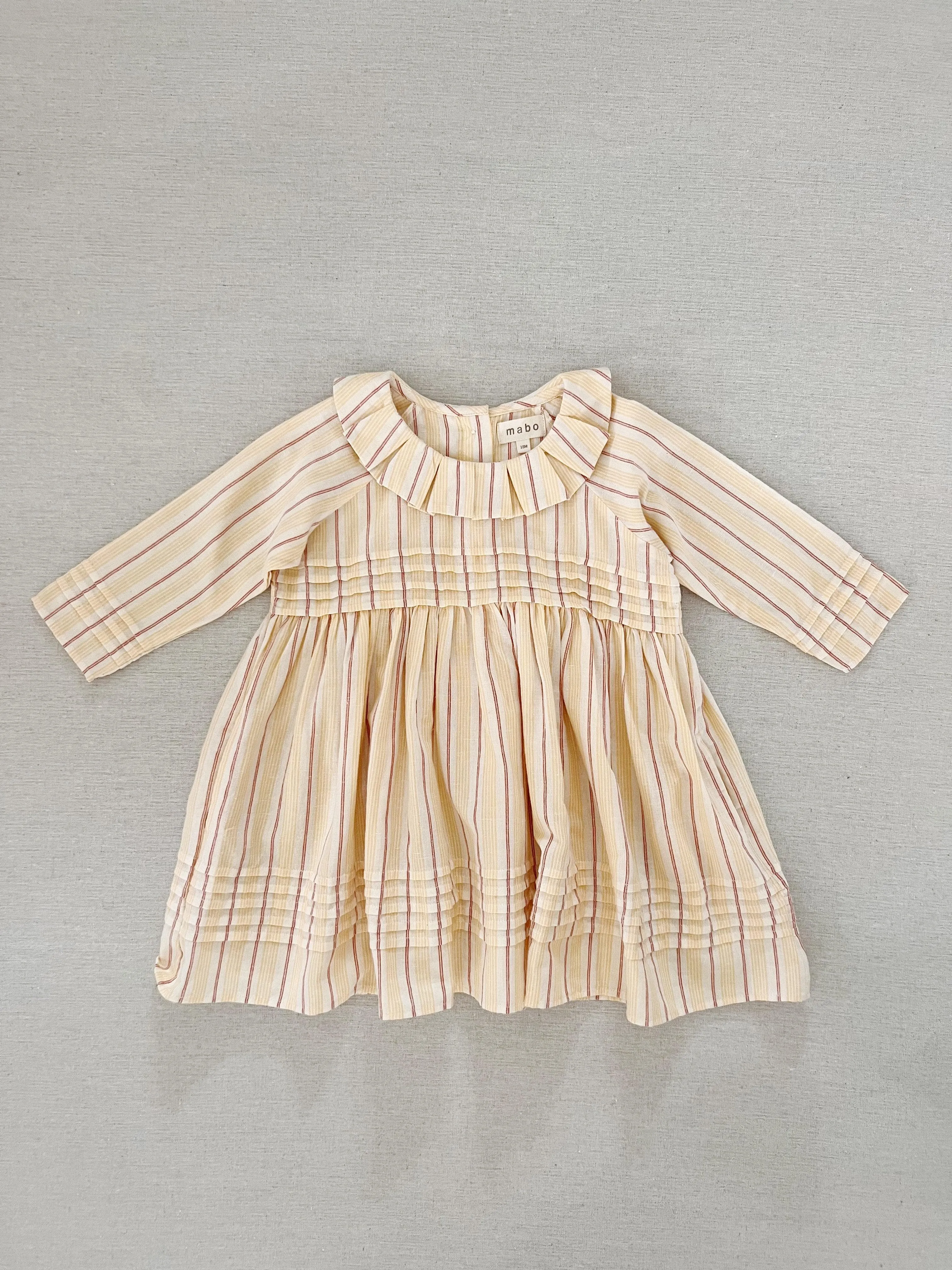 drew layered collar dress in melon mattress stripe