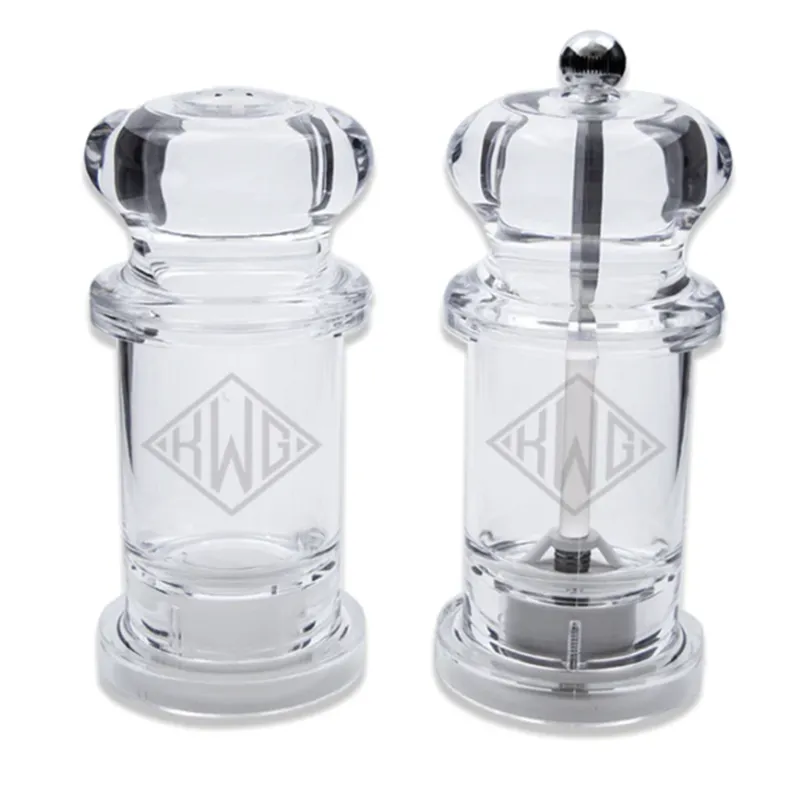 Engraved Acrylic Salt Shaker & Pepper Mill Set