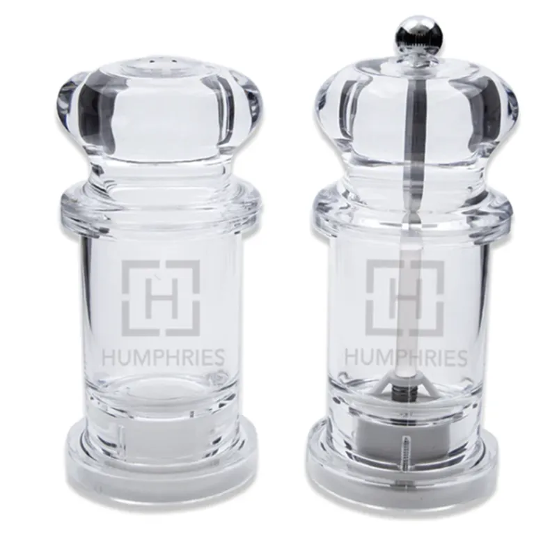 Engraved Acrylic Salt Shaker & Pepper Mill Set