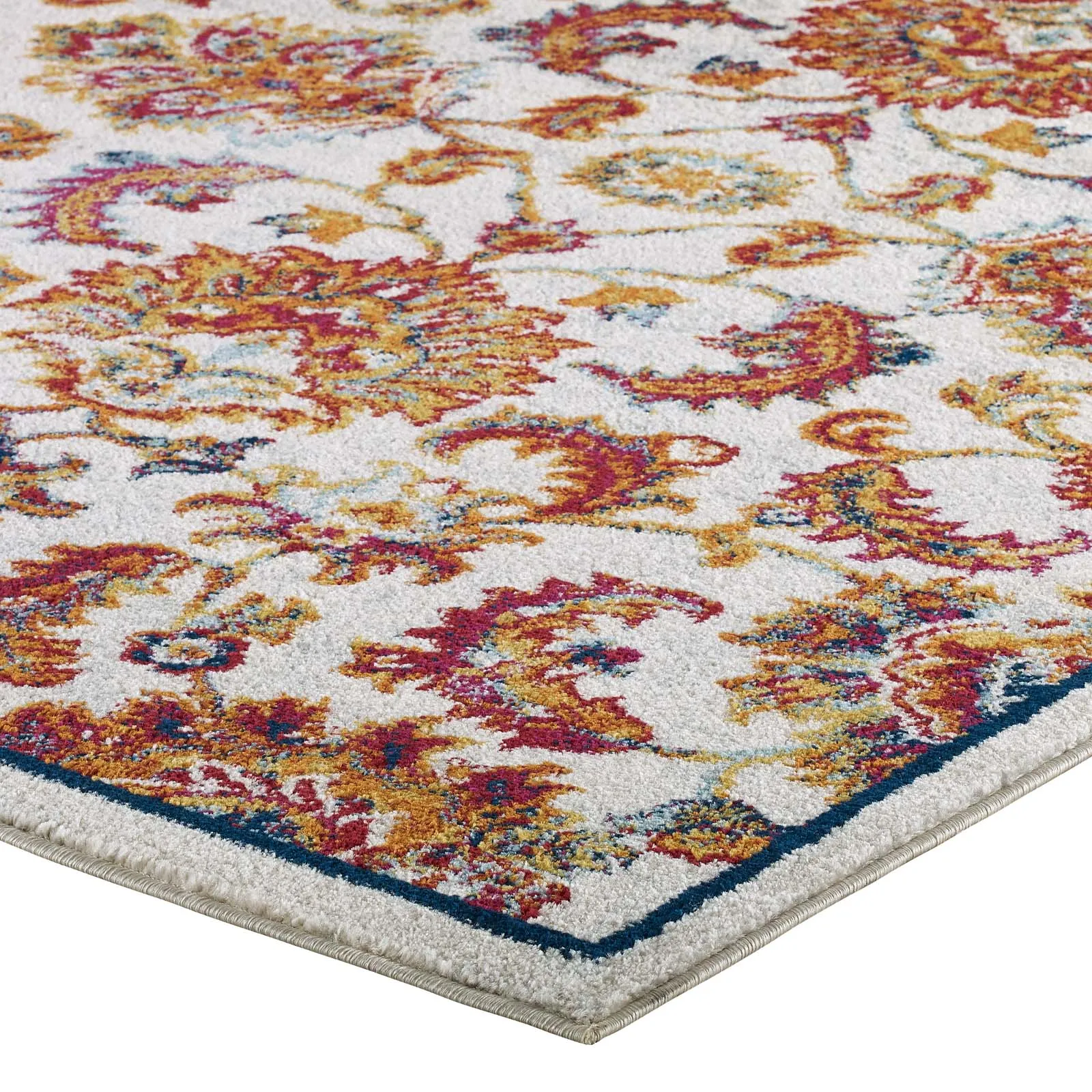 Entourage Azami Distressed Vintage Floral Lattice Area Rug