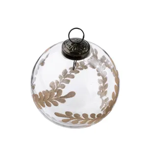 Etched Botanical Glass Ornament