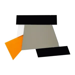 Ettore Sottsass 2007 Geometric Prism Black White Orange Wall Mirror for Glas Italia