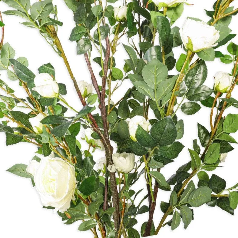 Faux Cabbage White Rose Tree - 175cm