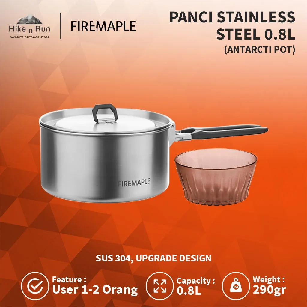 Firemaple Antarcti Pot With Bowl Stainless Steel 0.8L 1.5L