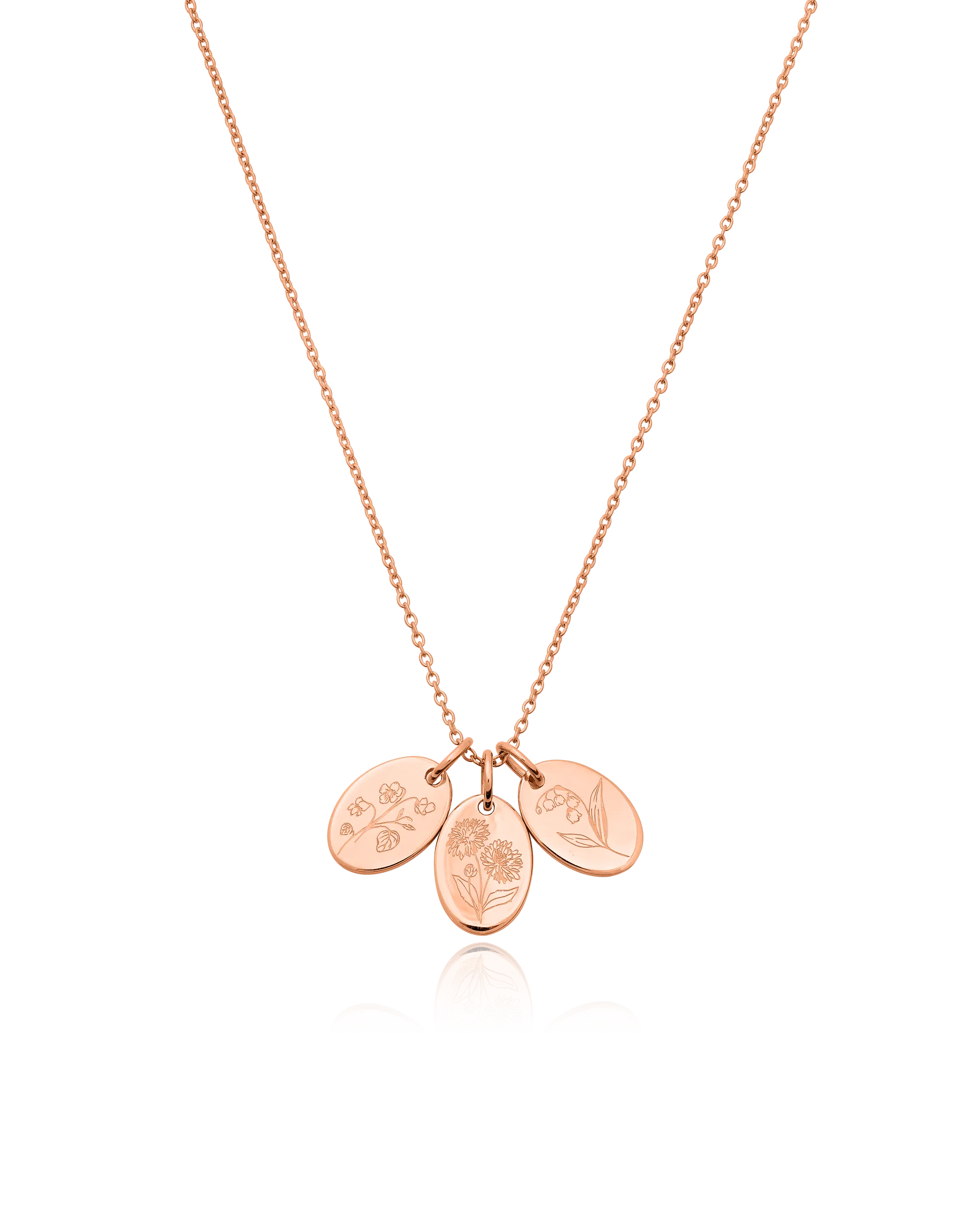 Flower Necklace - 18K Rose Vermeil