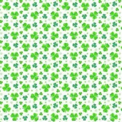 Green Shamrock on White, Pot of Gold