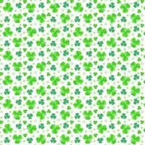 Green Shamrock on White, Pot of Gold