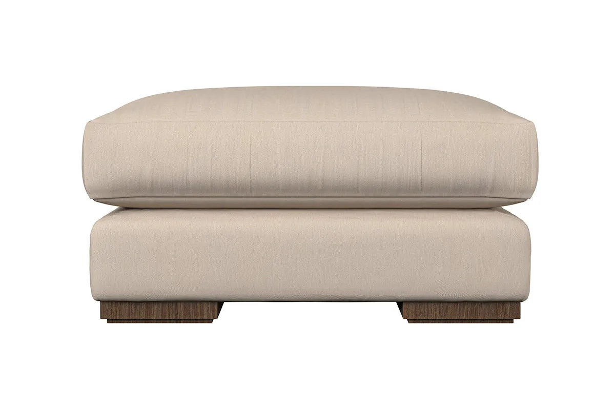 Guddu Grand Footstool - Recycled Cotton Natural