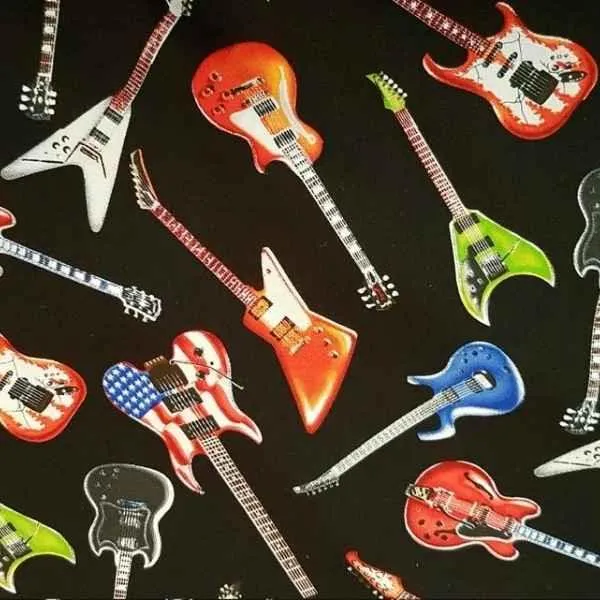 Guitar Fabric, Electric Guitar Fabric, Music Fabric