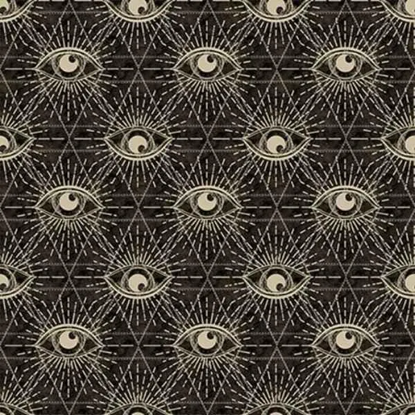 Halloween Eyes Fabric on Black Deja Boo Collection