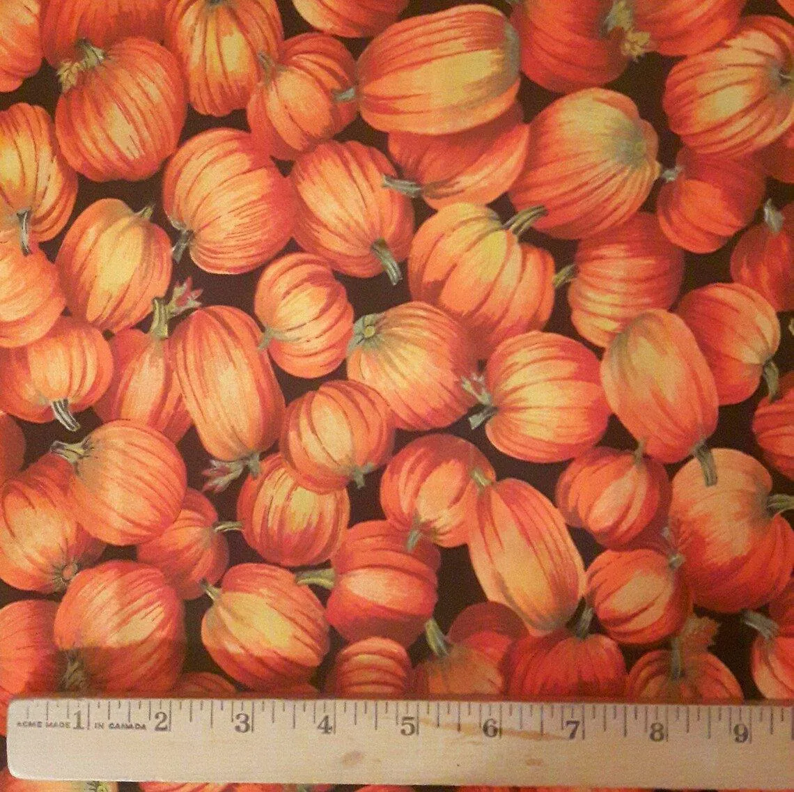 Halloween Fabric, Pumpkin fabric, packed pumpkins