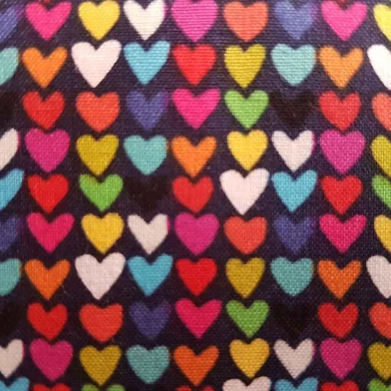 Happy Hearts on Navy by Clothworks Heart Fabric