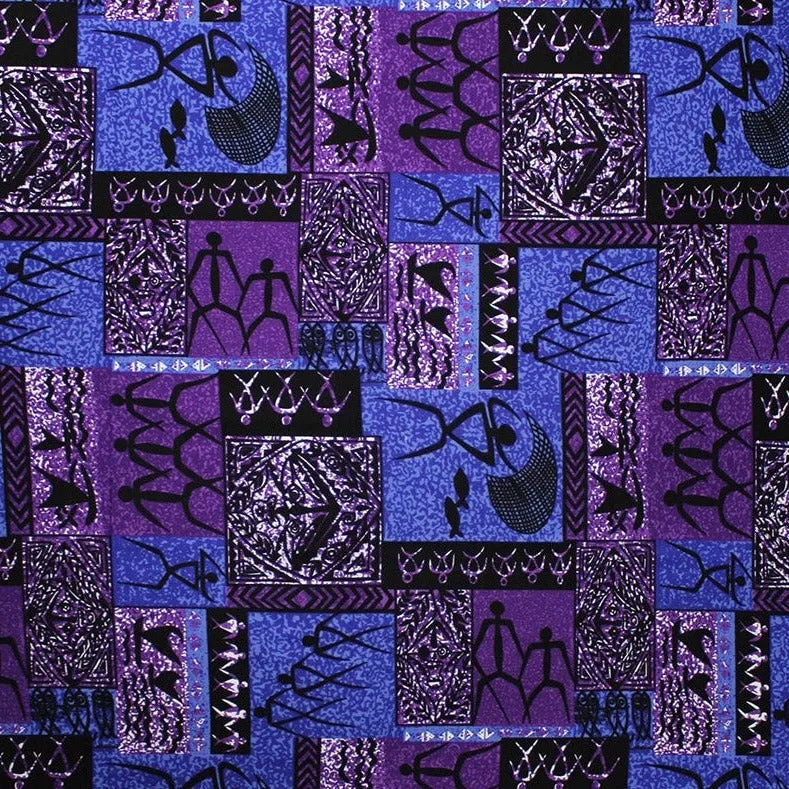 Hawaiian Tapa Petroglyphs Fabric | Light Barkcloth