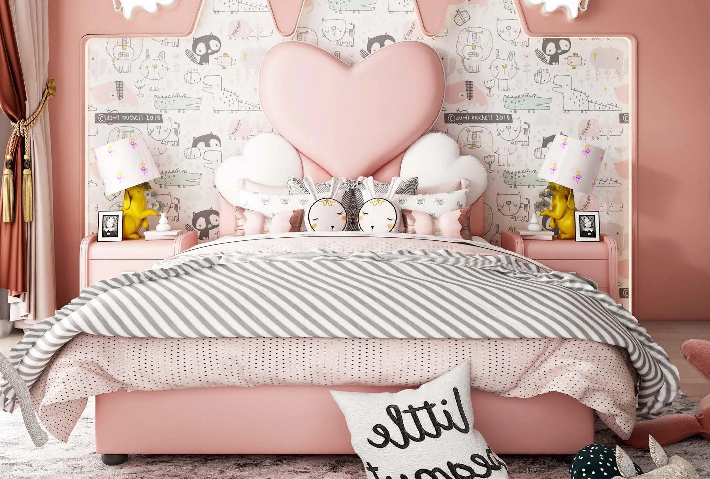 HB Rooms Lovely Heart Bed (#805)