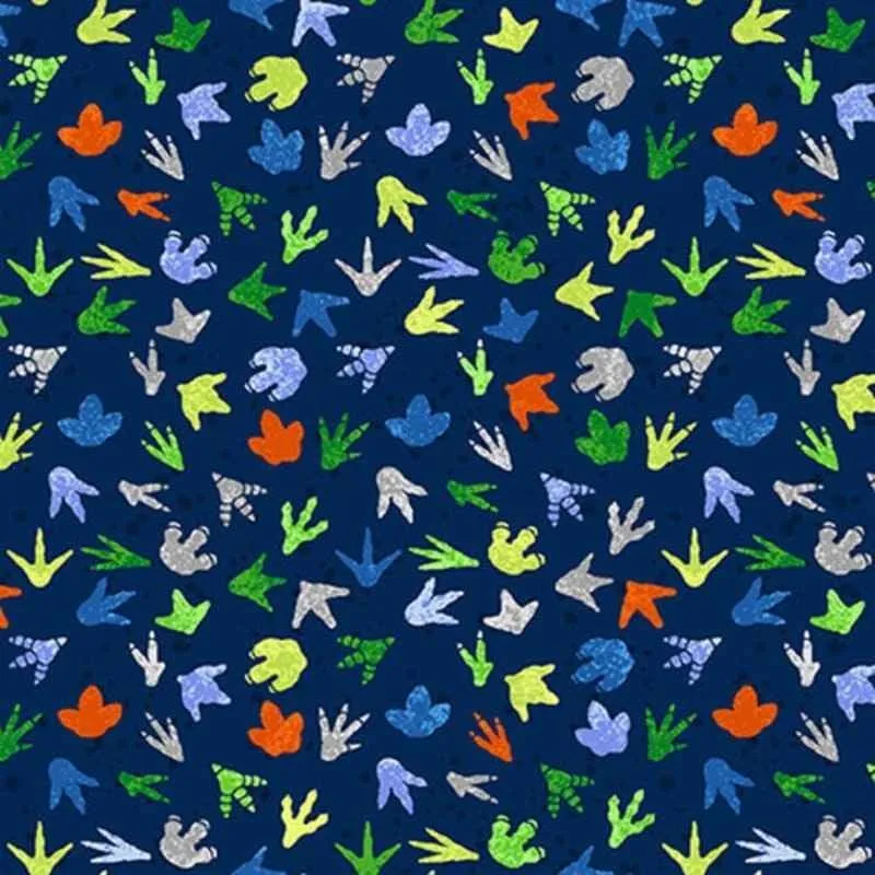 Henry Glass Dinosaur Foot Print Fabric Dinosaur Kingdom