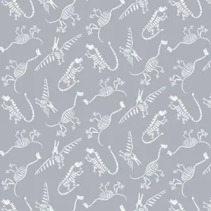 Henry Glass Dinosaur Fossil Fabric Grey Dinosaur Kingdom