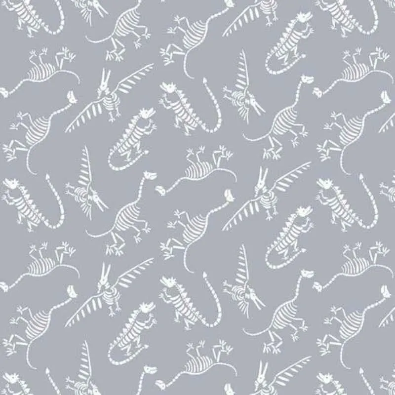 Henry Glass Dinosaur Fossil Fabric Grey Dinosaur Kingdom