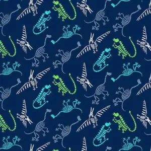 Henry Glass Dinosaur Fossil Fabric Navy Dinosaur Kingdom