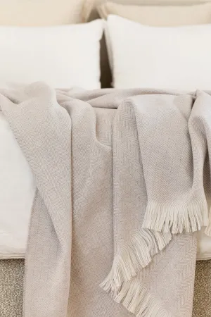 Herringbone Merino Bed Throw