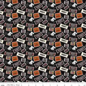 Hershey Fabric Celebrate with Hershey Candy Toss Black