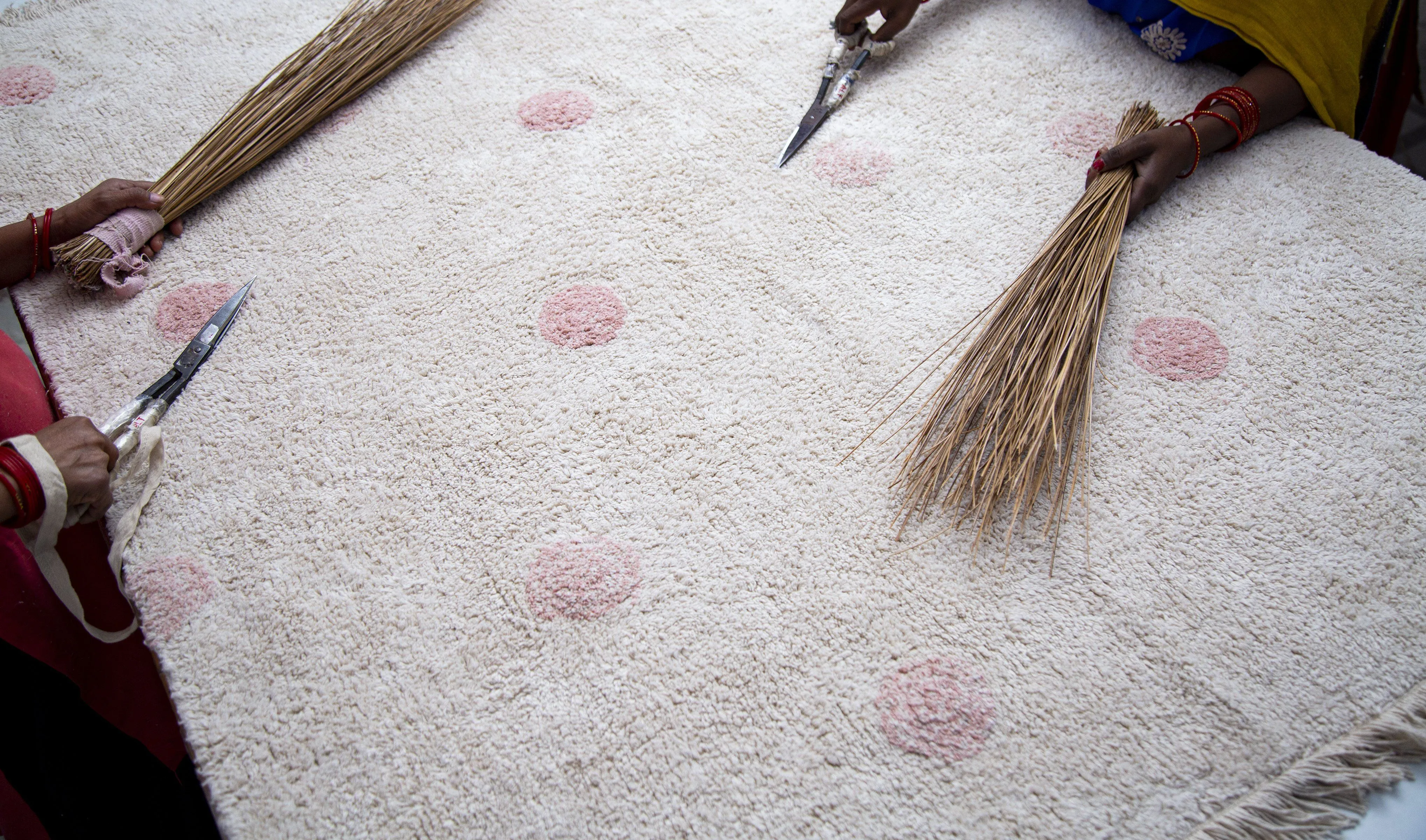 Hippy Dots Washable Rug - Vintage Nude