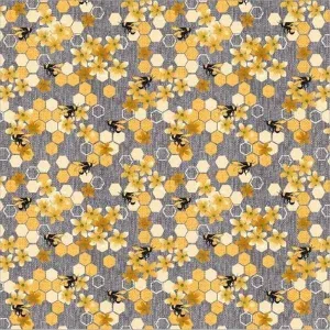 Honeycomb and Flowers  Fabric Bloomin' Poppies Collection