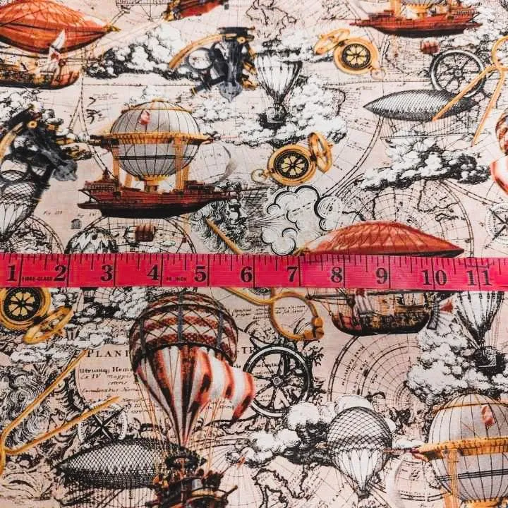 Hot Air Balloons - Parchment - Alternative Age fabric