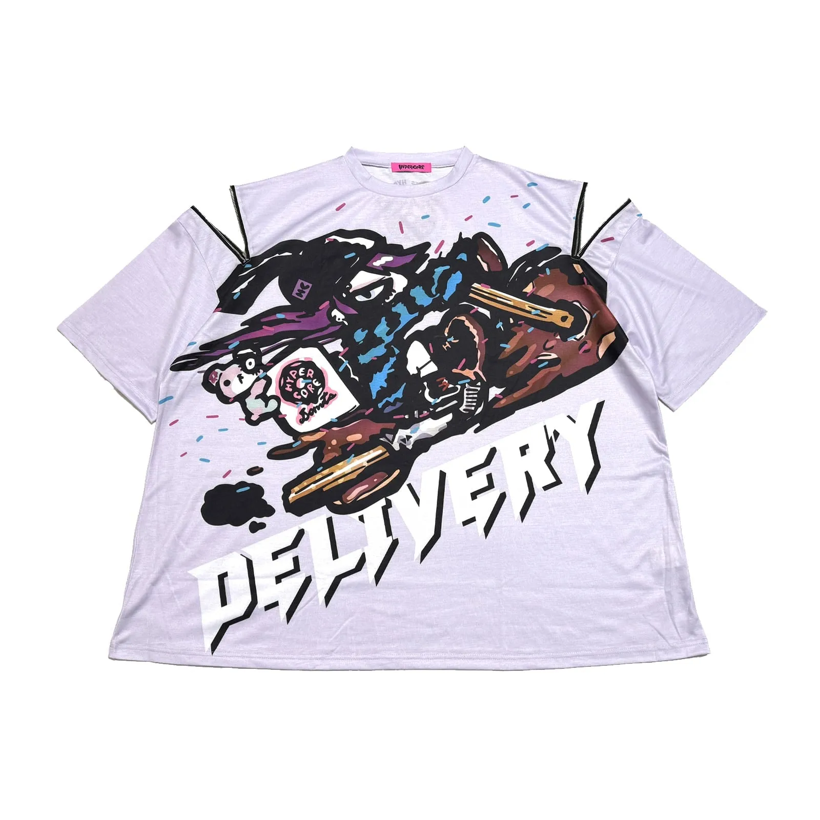 Hypercore Donuts "Delivery" zip t-shirt