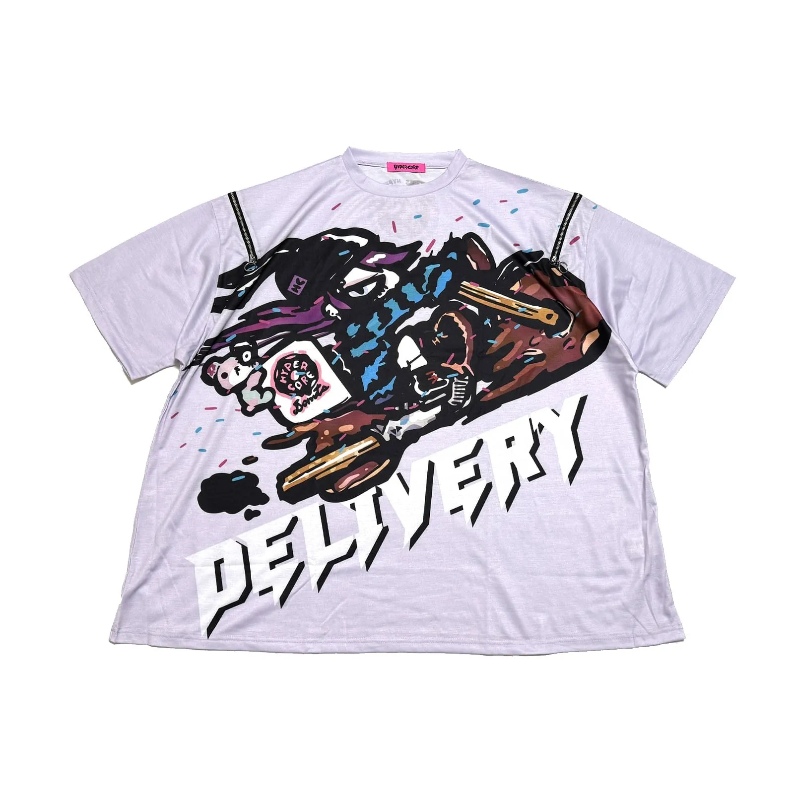 Hypercore Donuts "Delivery" zip t-shirt