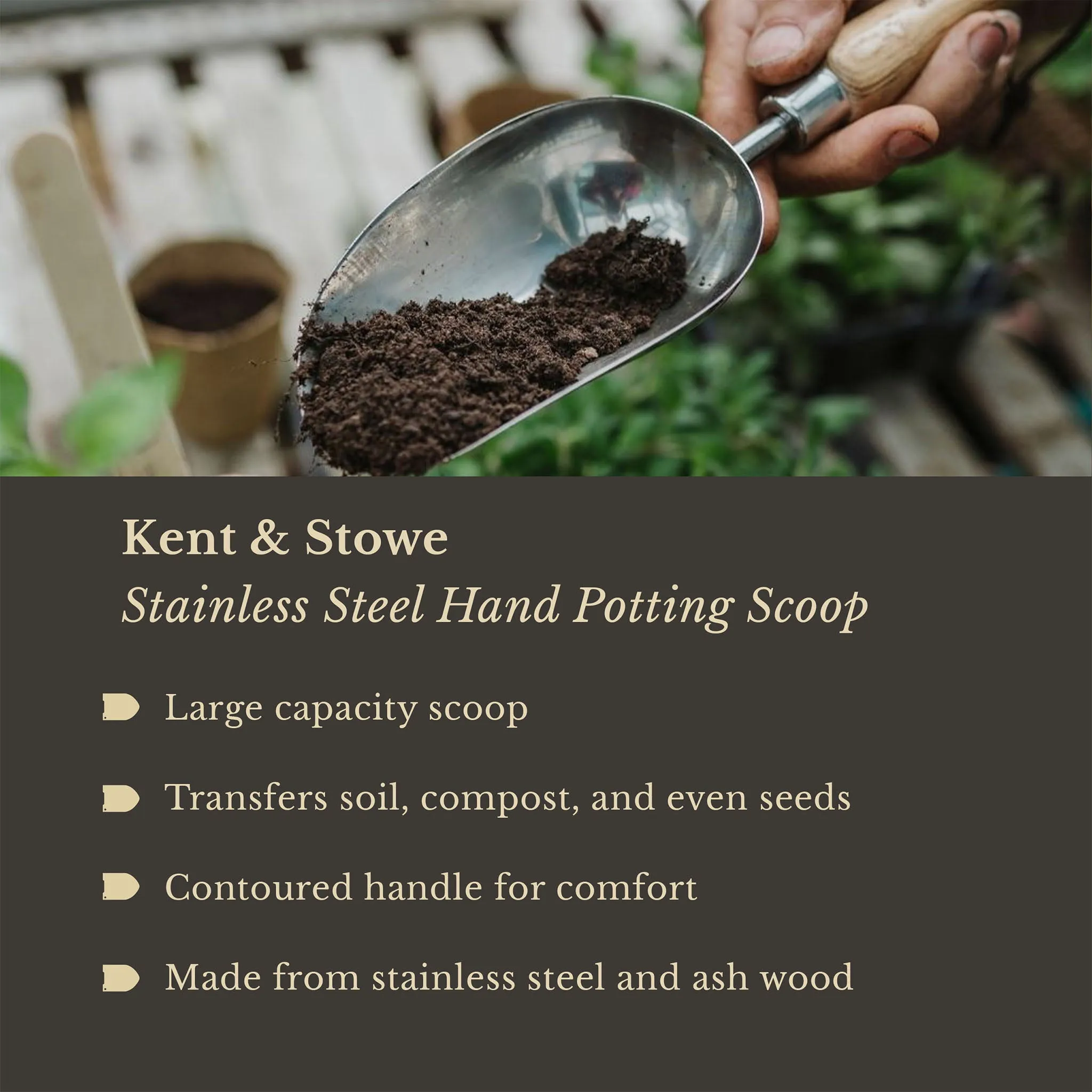 Kent & Stowe Stainless Steel Hand Potting Scoop