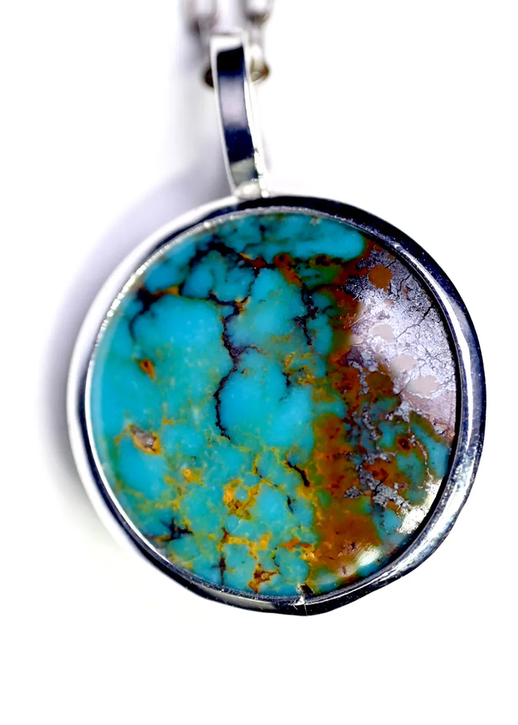 Kingman Arizona Turquoise Planet Earth Pendant