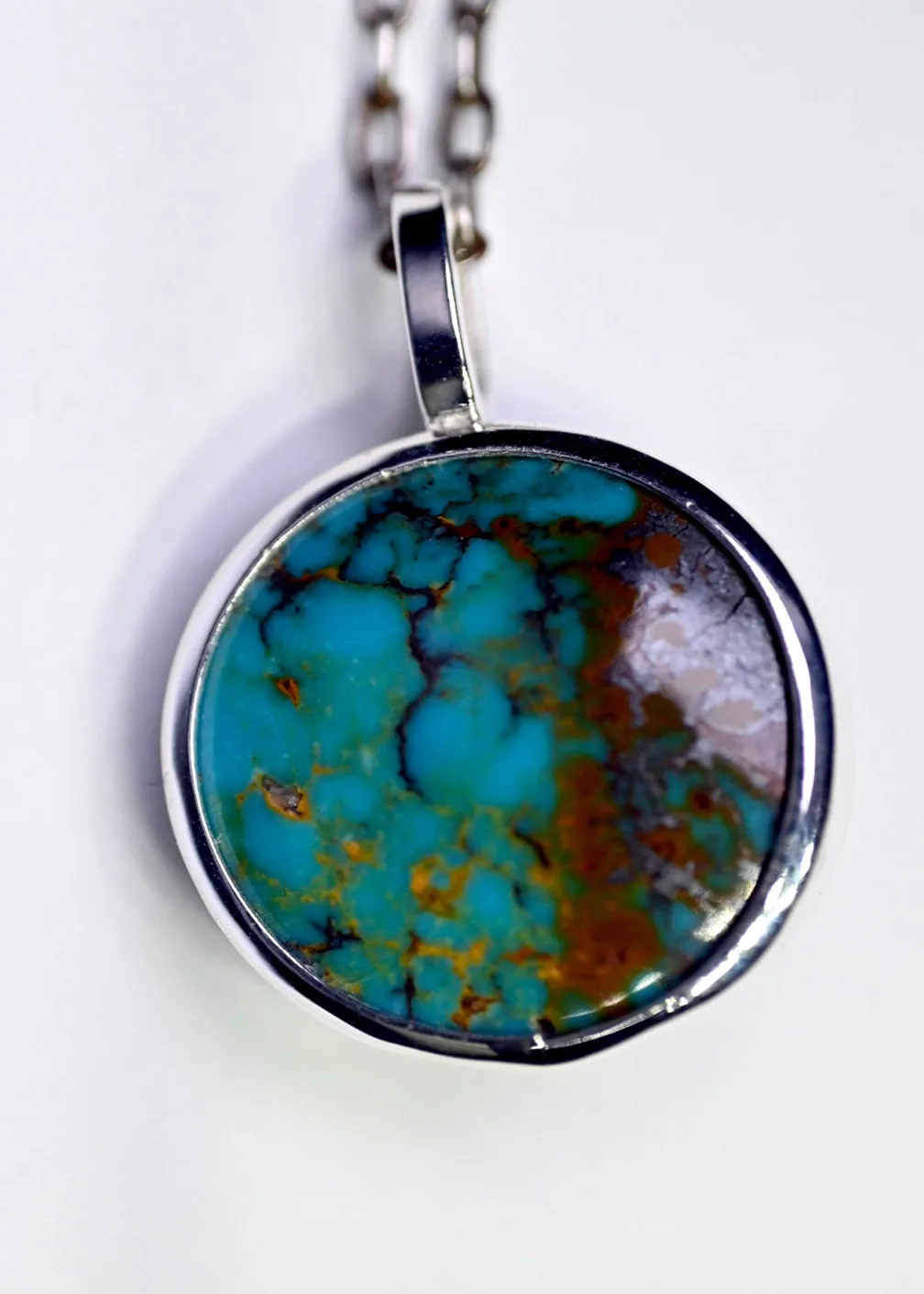 Kingman Arizona Turquoise Planet Earth Pendant