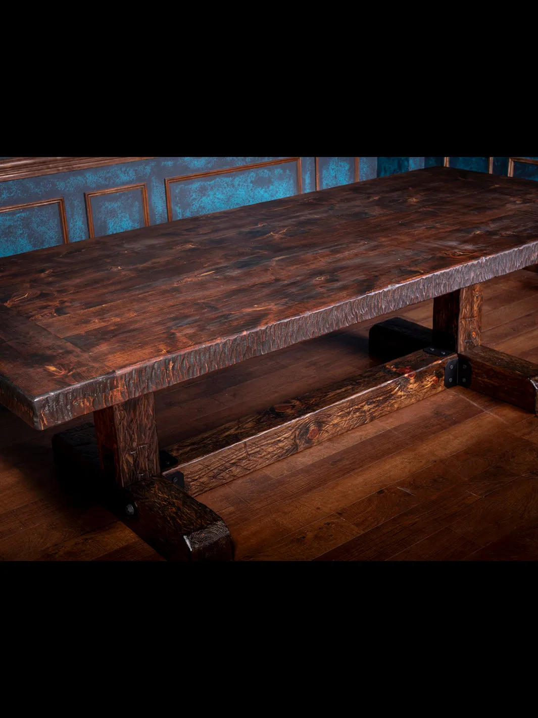 Rustic Knotty Alder Dining Table - Handcrafted Furniture for a Cozy Dining Space