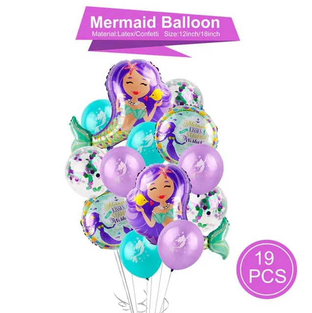 Mermaid Disposable Tableware Party Decoration Tableware