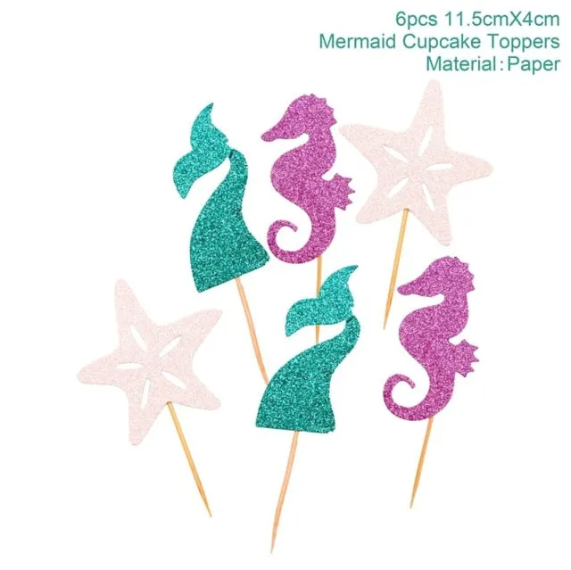 Mermaid Disposable Tableware Party Decoration Tableware