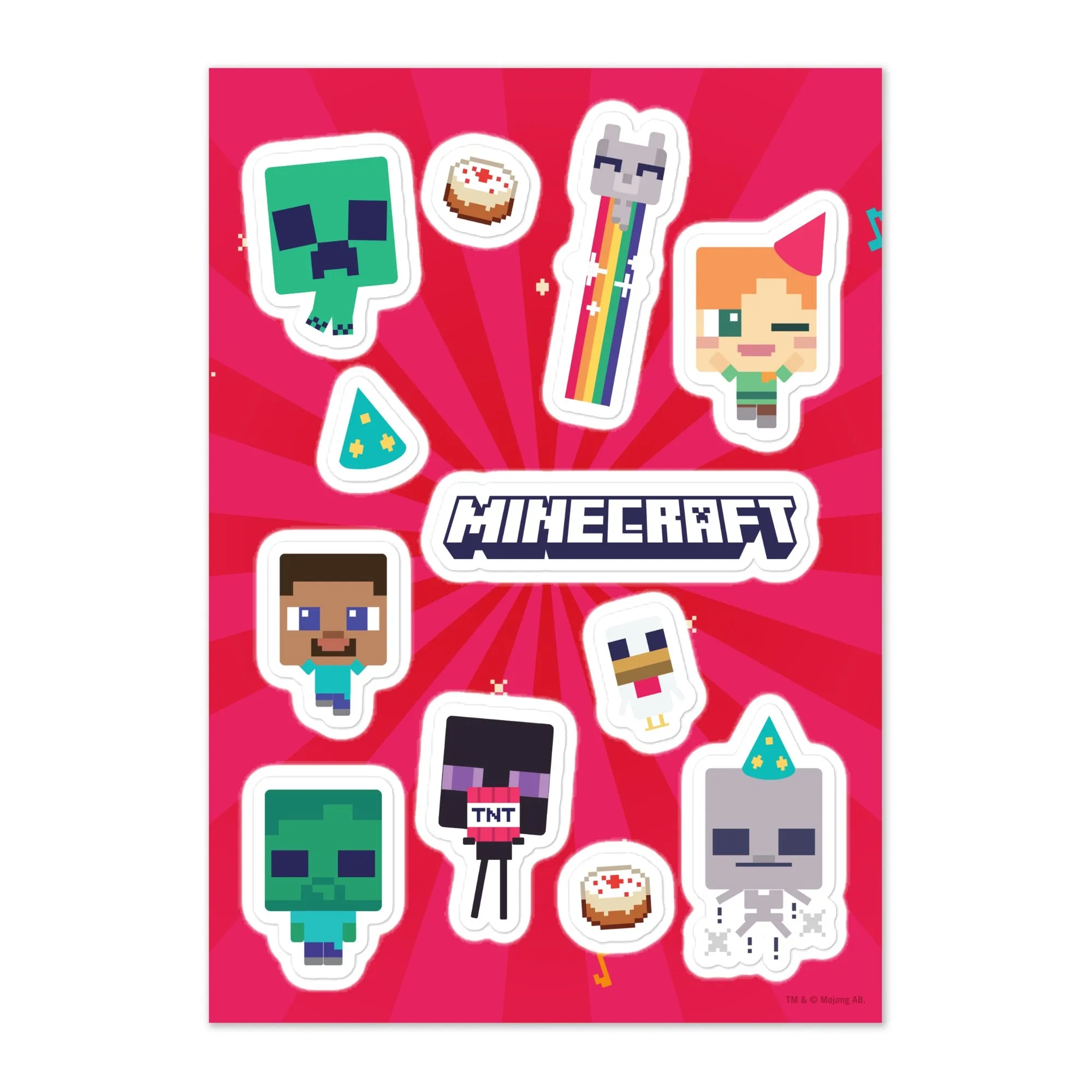 Minecraft Celebration Sticker Sheet