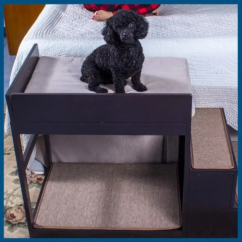 Multi-Level Bed | Pet Stairs for High Beds and Couches | 3 Step System for Small Sized Dogs