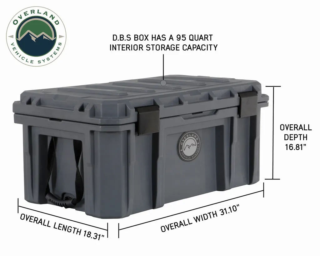 Overland Vehicle Systems D.B.S. - Dark Grey 95 QT Dry Box, Drain, and Bottle Opener