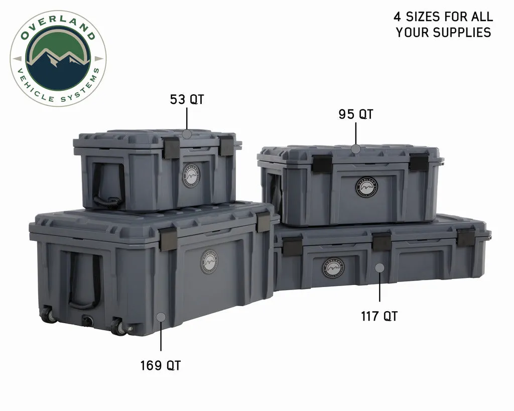 Overland Vehicle Systems D.B.S. - Dark Grey 95 QT Dry Box, Drain, and Bottle Opener