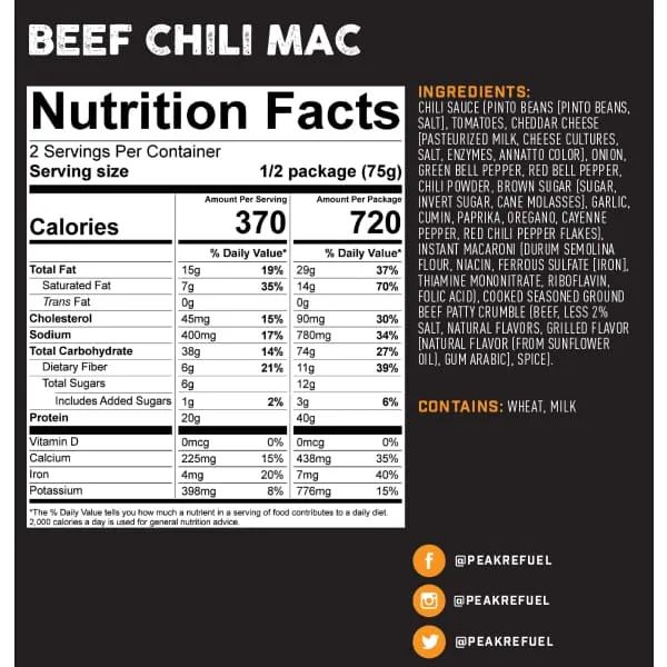 Peak Refuel Beef Chili Mac