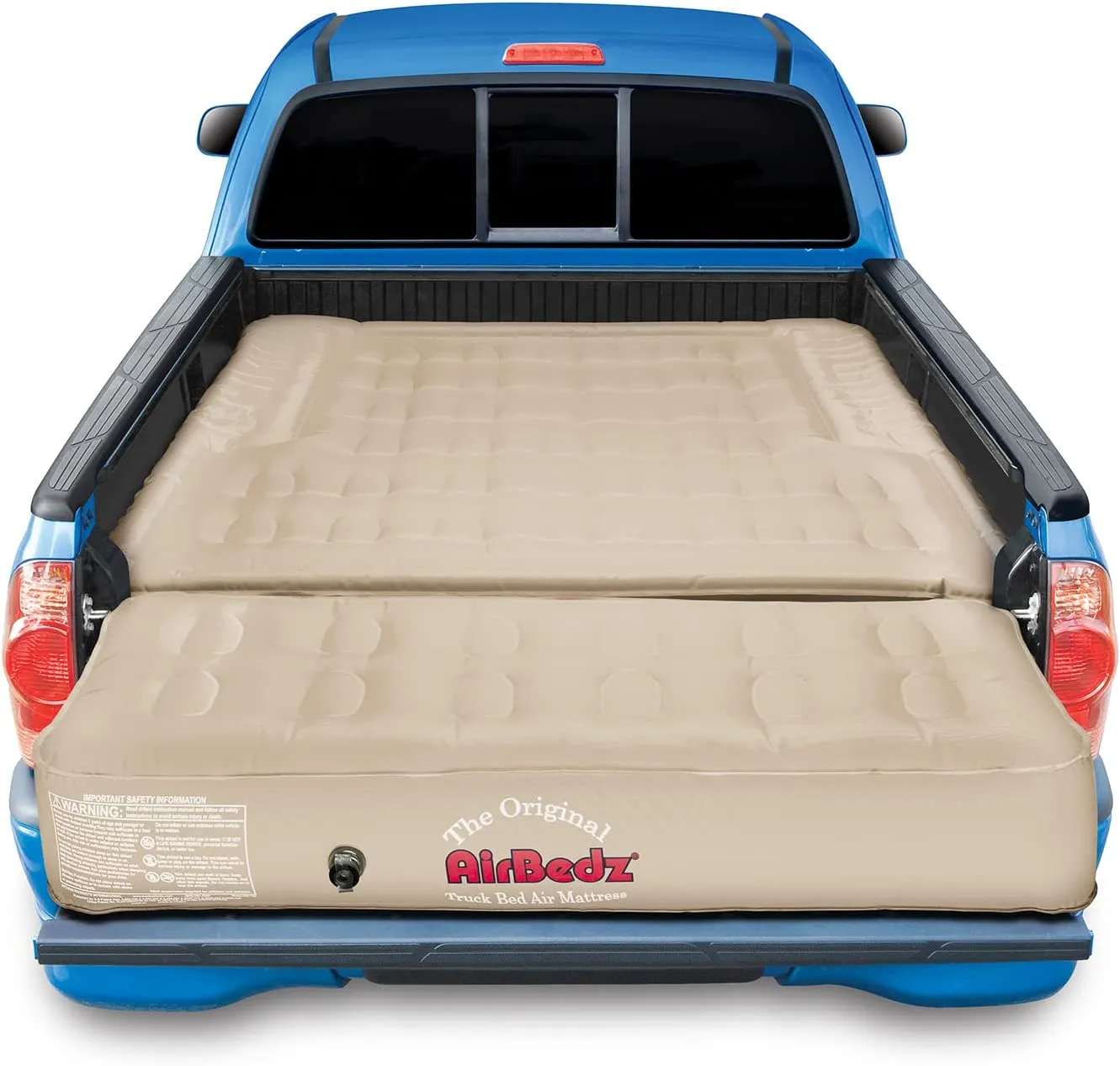 PPI-504 Full Size 5.5′-5.8′ Short Bed Tan Truck Bed Mattress with Built-in Rechargeable Battery Air Pump with Tailgate extension