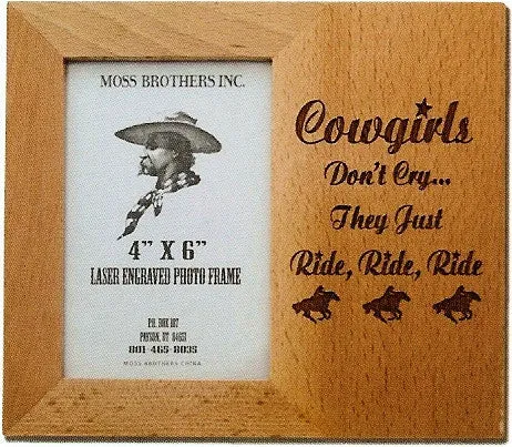 "Don't Cry" Laser Engraved Western Picture Frame